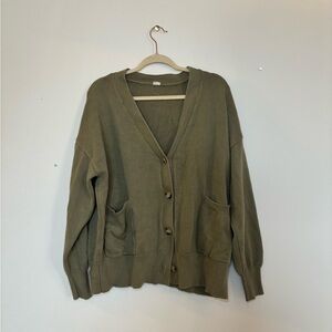 GOUMI knit cardigan in green large extra large